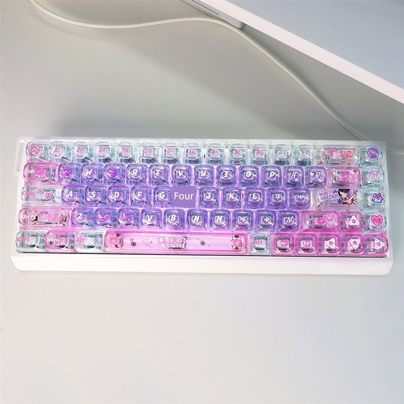 muye 2.0主题Keycap Moa高Pc半透明适配器磁轴60/N68/87机械键盘M