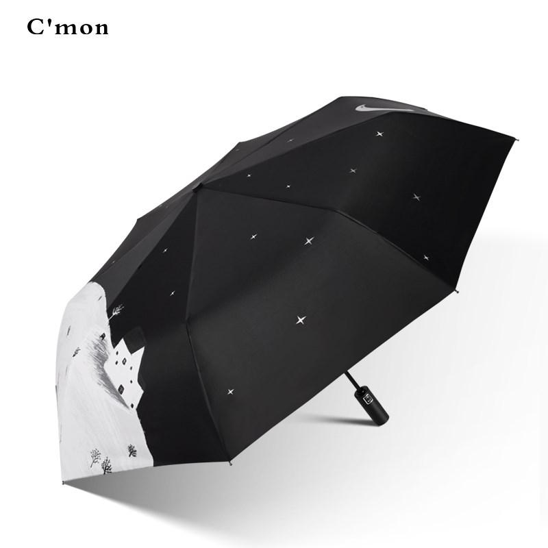 Cmon迭梦超大号自动雨伞男士B大号防风暴雨折叠两用晴雨伞加固