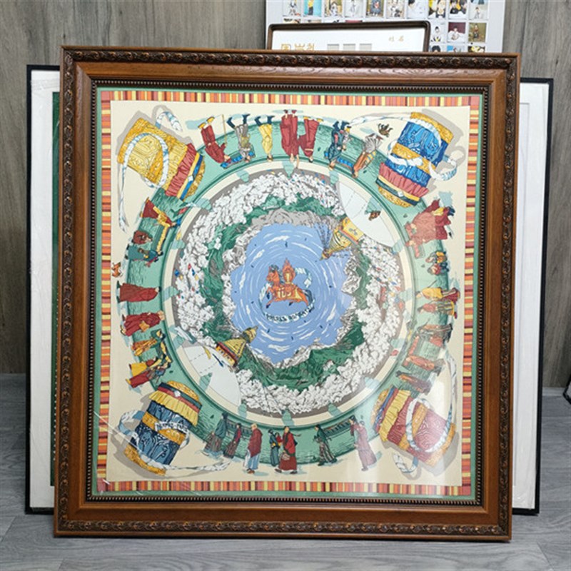 丝巾无损装裱画框90复古欧式外框D实木相框法式复古怀旧装饰框挂