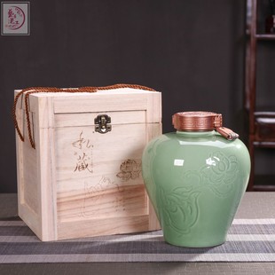 仿古陶瓷酒坛1斤5斤装 空白酒瓶子泡散酒密封罐 饰家用酒壶散装 中式