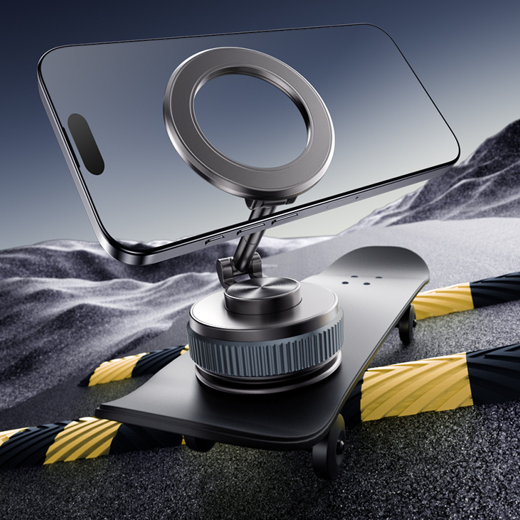 普科达车载手机支架导航支架真空吸附磁吸汽车导航多轴360°旋转