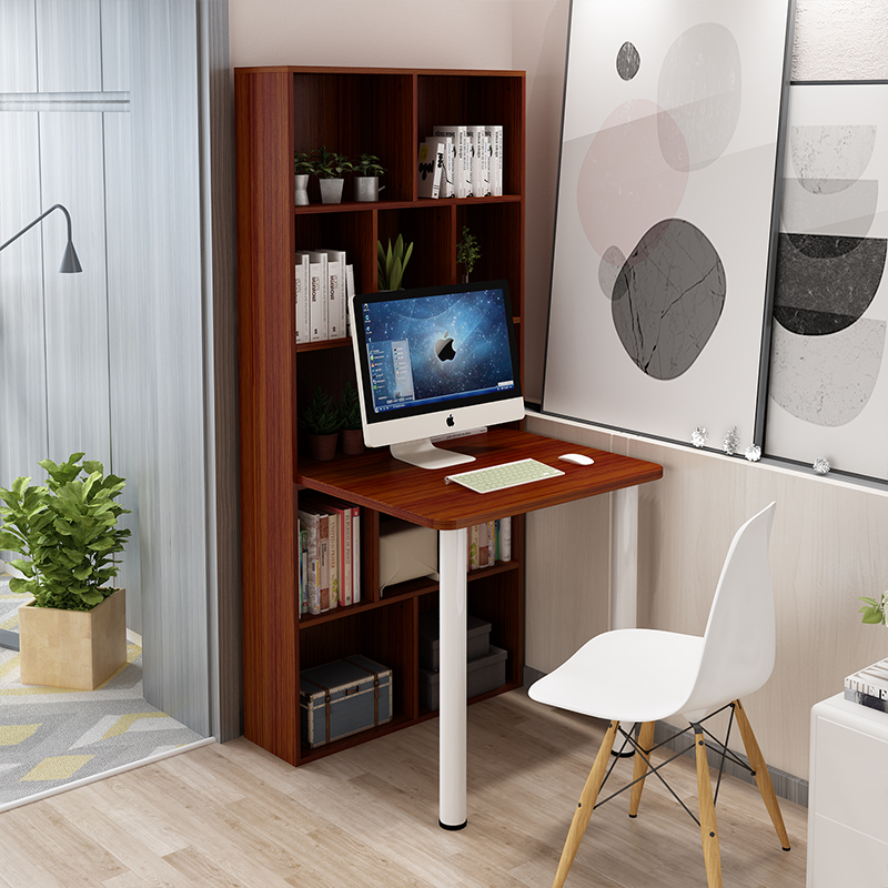 简约书架桌组合学习阅读桌架一体家用写字书桌台组装小户型大容量