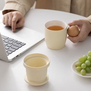 泡茶杯带盖过滤马克杯家用茶水分离杯办公室个人专用高颜值茶咖杯