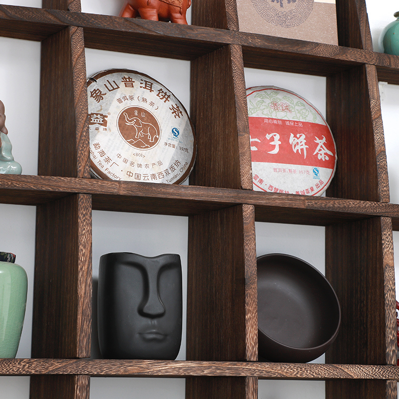 壁挂式墙上博古架电视墙置物架装饰客厅沙发背景墙中式实木置物架