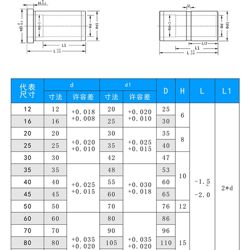 模具模套导套塑料导套公r制托司有标准50模具肩塑胶 导柱架40