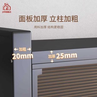 杂物置物架家用餐边柜防尘多层厨具微波炉多功能收纳柜碳钢储物柜