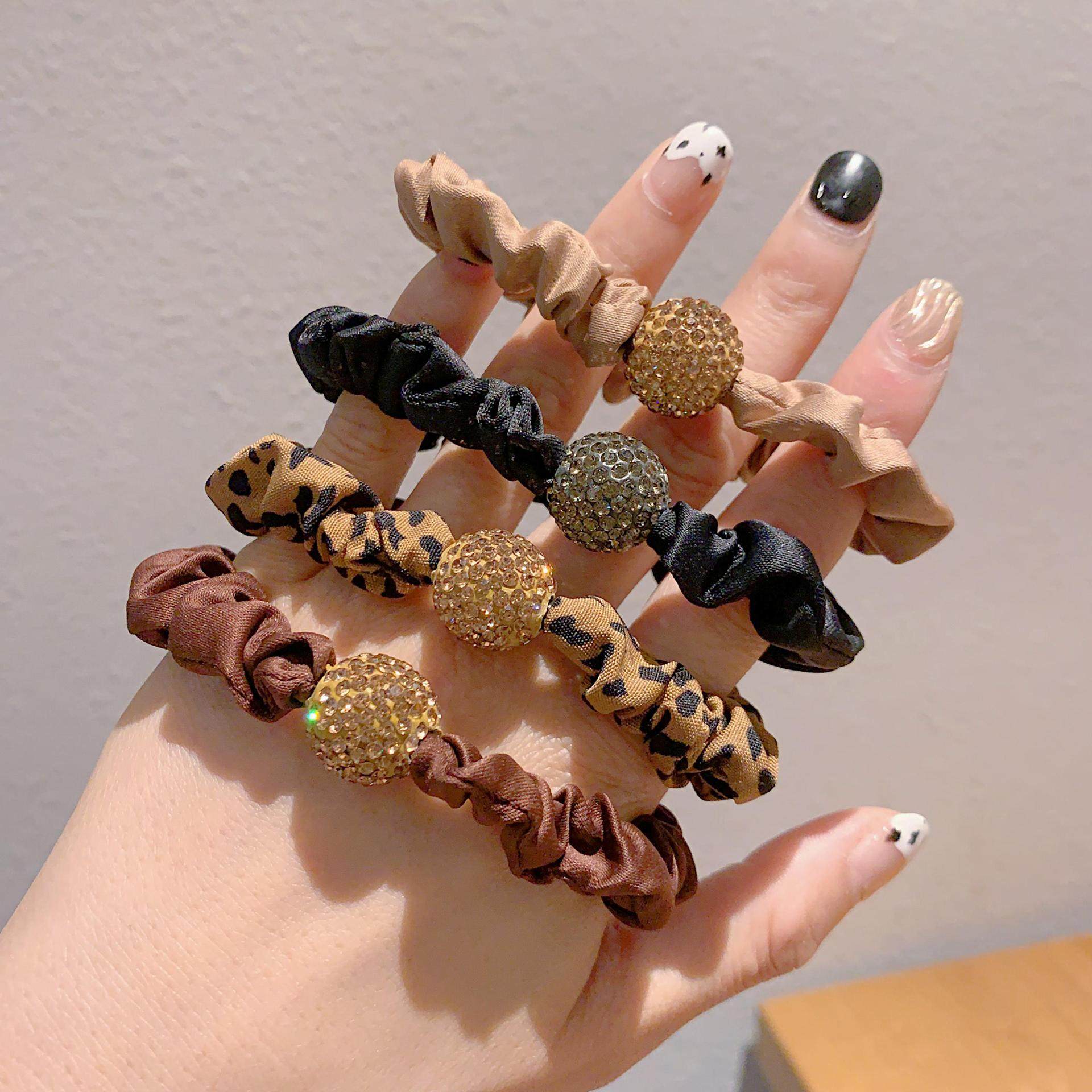 韩国奢华时尚水钻大肠圈女高弹力豹纹发圈法式小肠圈皮筋发绳,服饰配件/皮带/帽子/围巾,指环,淘宝优惠券,粉丝福利购,淘宝优惠卷