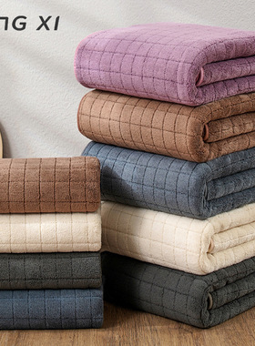 跨境珊瑚绒大浴巾85*160成人吸水洗澡家用速干游泳大毛巾批发