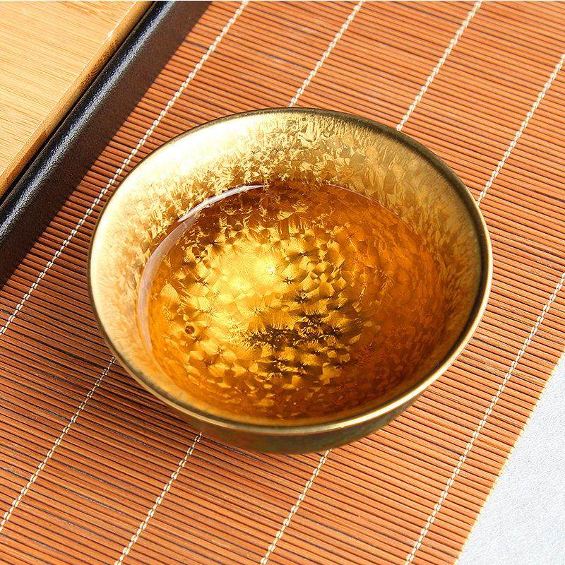 匠仙天目釉鎏金七彩茶杯单杯个人专用高端盏杯茶盏茶碗建盏主人杯,餐饮具,茶杯,淘宝优惠券,粉丝福利购,淘宝优惠卷