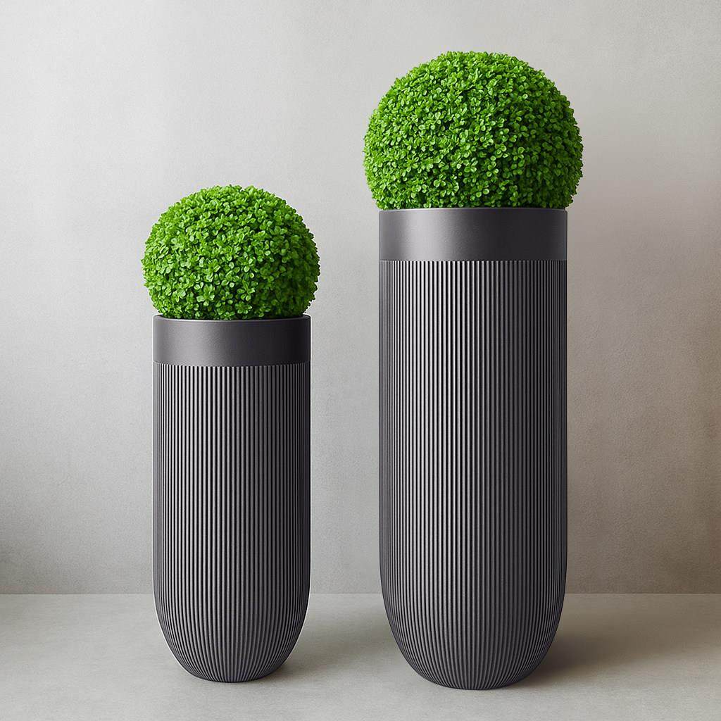 简约现代条纹圆柱玻璃纤维落地大花瓶家居样板间软装饰品花器摆件,家居饰品,花瓶,淘宝优惠券,粉丝福利购,淘宝优惠卷