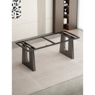 大理石茶台底座不锈钢办公桌支架轻奢岩板大板餐桌腿奢石阳台桌架