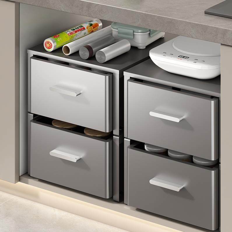 德国进口厨房抽屉收纳盒调料拉篮下水槽置物架抽拉式柜子储物分层