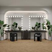 高级影楼专业带灯化妆台婚纱店工作室专用化妆桌美容院彩妆梳妆台