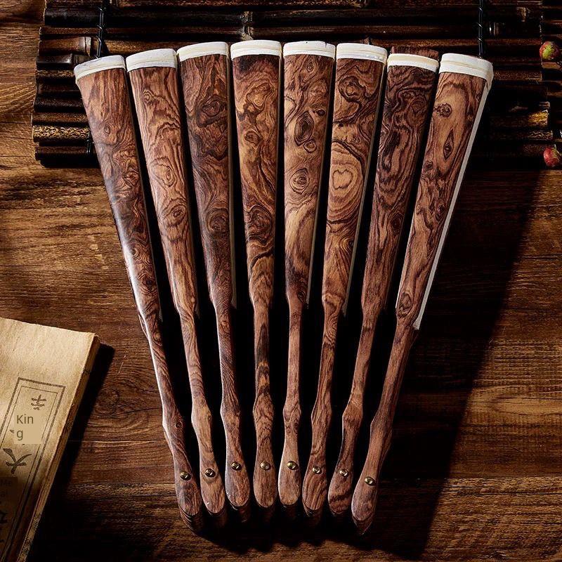 海南鬼脸黄花梨折扇文玩扇子花梨木10寸扇骨空白古风木质折叠骨架