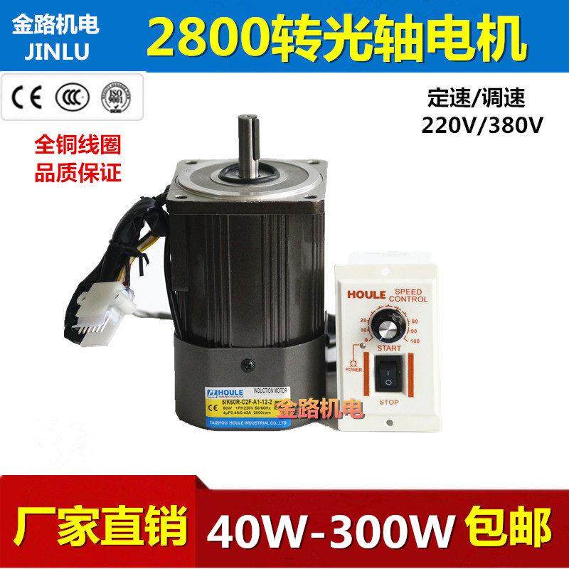 HOULE豪力2级2800转40W-300W光轴调速电机380V220V交流马达正反转,五金/工具,齿轮减速机,淘宝优惠券,粉丝福利购,淘宝优惠卷