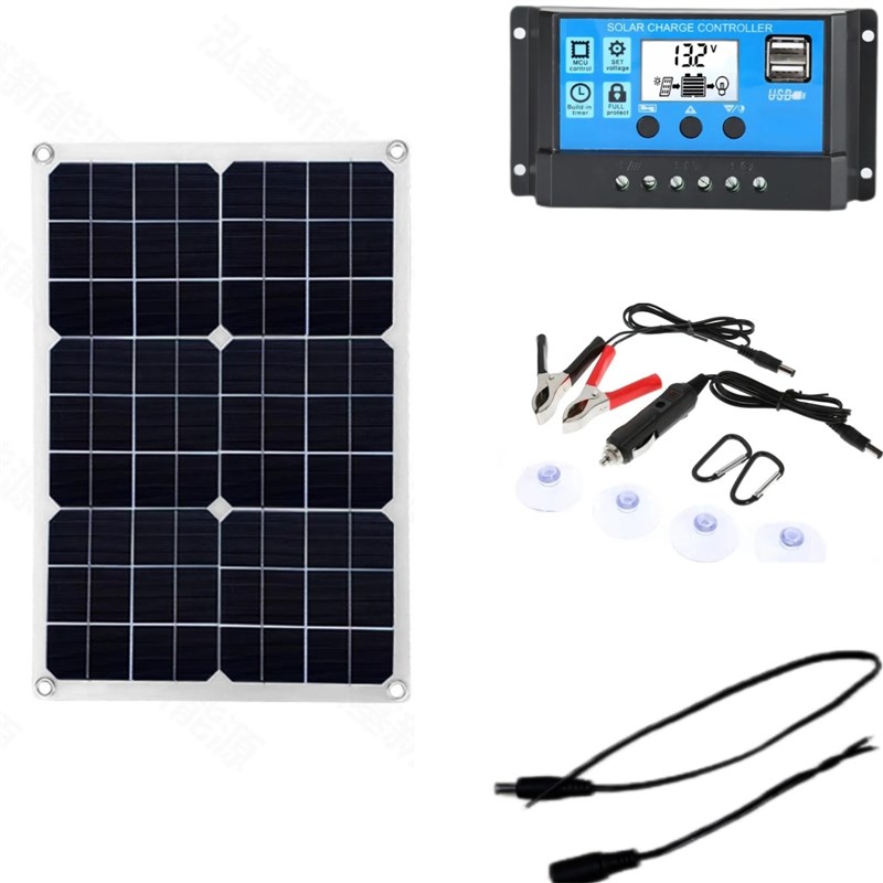 爆款热卖20W12V 24V柔性太阳能板太阳能S充电板光伏控制器
