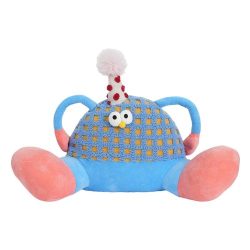 四季通用车用腰靠垫护腰多t巴胺彩色格子颈枕可爱大脚怪兽汽车靠