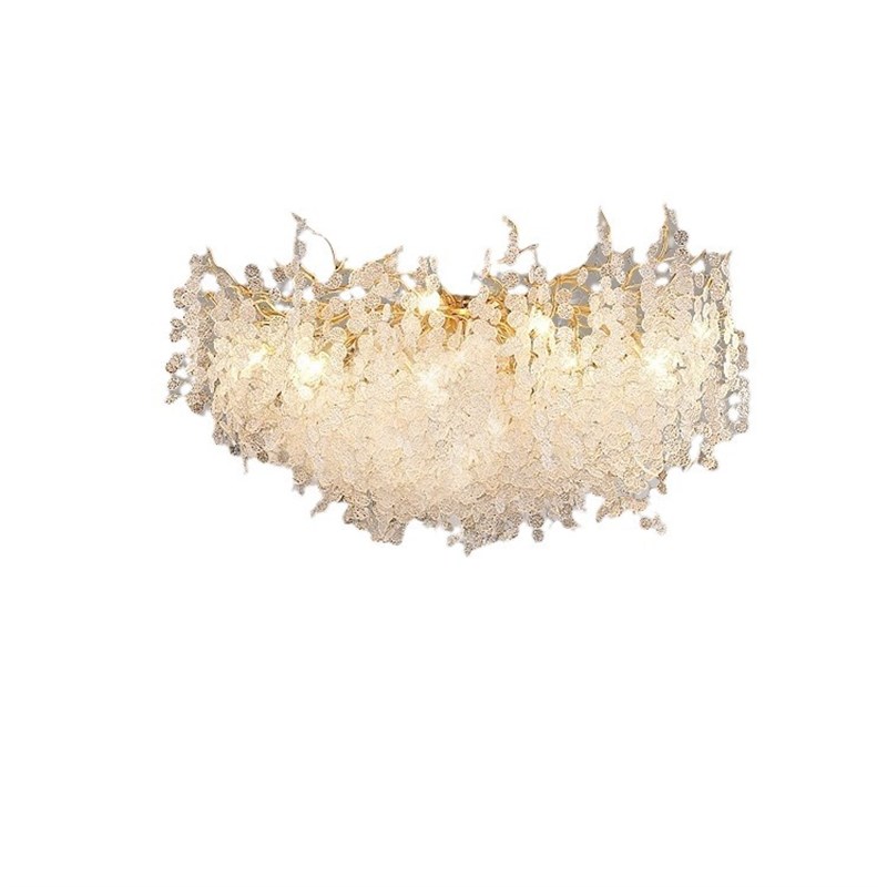 水晶灯吊灯客f厅主灯大厅水晶设计师金钱树大气树枝灯法式客厅灯