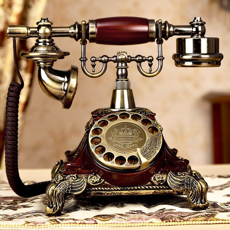 欧式复古电话机座机家r用仿古电话机创意老式转盘电话无线插卡