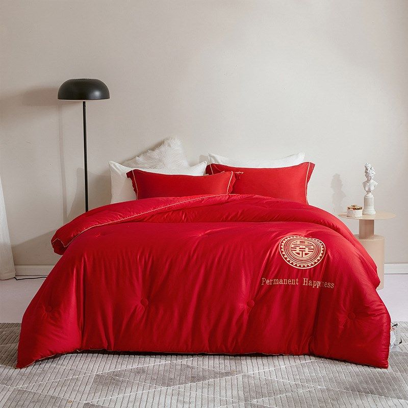 南通可莱克家纺婚庆冬被80支长绒棉H提花婚庆囍被仿鹅绒被芯,床上用品,蚕丝被,淘宝优惠券,粉丝福利购,淘宝优惠卷