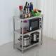 厨房置物架不锈钢收纳架家用货架3层微波炉架落地烤箱架层架