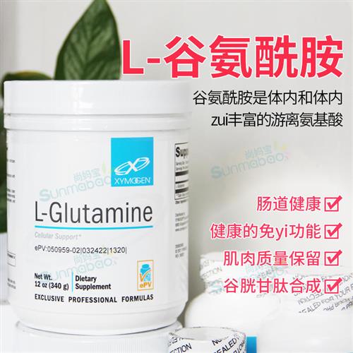 美国正品 Xymogen赛默金谷氨酰胺肠道L-Glutamine营养素340克