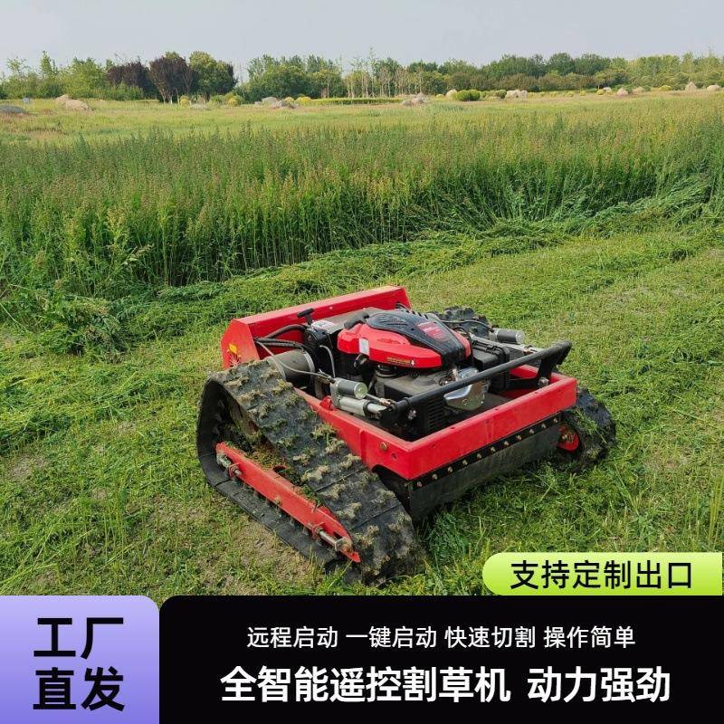 工厂现货履带式小型遥控割草机草坪草地修剪用打草机遥控机器人