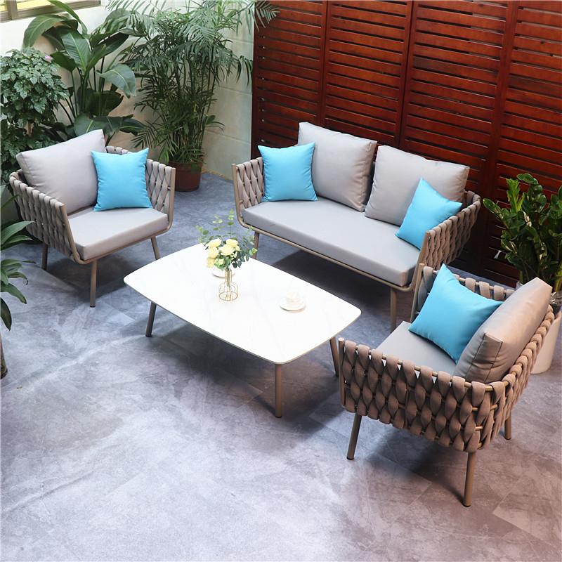 北欧户外藤沙发设计师阳光房藤椅花园庭院户外阳台沙发组合家具