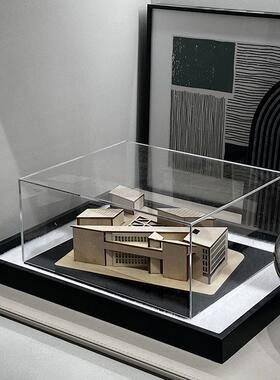 创意木制别墅展示盒摆件建筑模型装饰品样板间客厅书房软装现代
