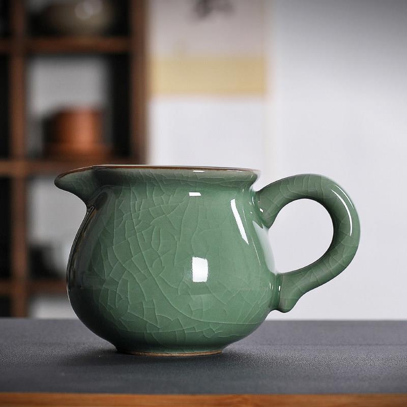 青瓷冰裂茶海龙泉哥窑陶瓷公道杯功夫茶具配件分茶器匀杯中式家用