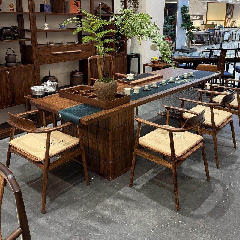 新中式实木茶桌椅组合2025新款高端茶台北美黑胡桃木简约现代茶桌,住宅家具,家用茶台/茶桌,淘宝优惠券,粉丝福利购,淘宝优惠卷