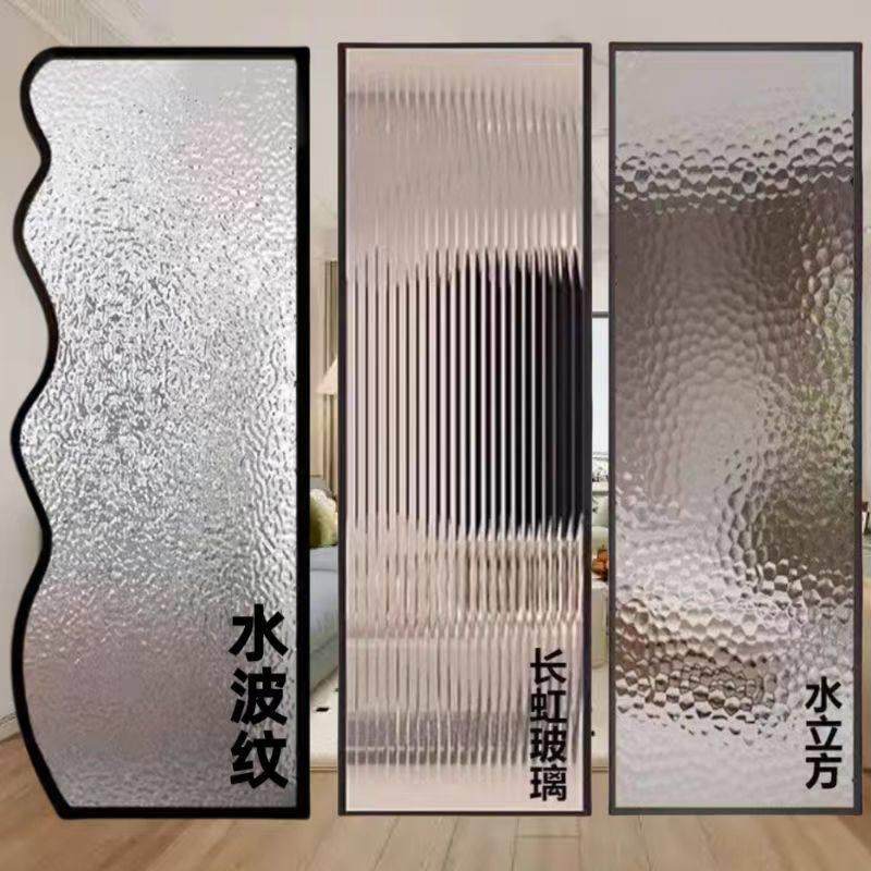 铝合金玻璃隔断现代简约客厅卧室玄关入户进门遮挡化妆室半墙屏风