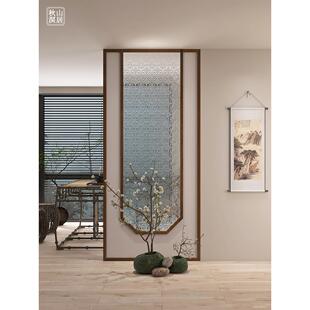 现代简约创意实木海棠玻璃屏风隔断入口大厅客厅餐厅隔断家居装饰