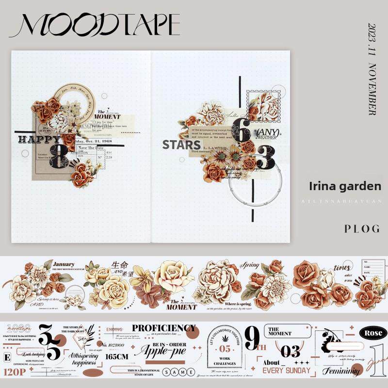 Moodtape原创设计手册磁带古卡覆古花Erina花园文具装饰贴纸