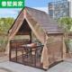 户外庭院花园防腐木凉亭户外别墅遮阳室外铁艺移动组装 实木小木屋