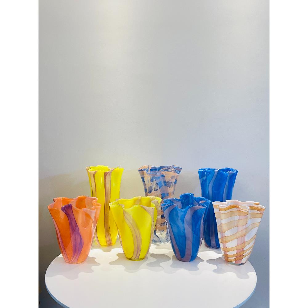 彩色卷心菜花瓶出口手工玻璃花容器每个纹理将不受图片