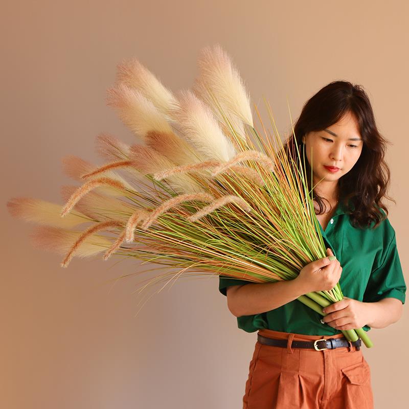 芦苇草彷真花客厅摆件干燥花室内装饰摆设狗尾巴草落地绿植造景假