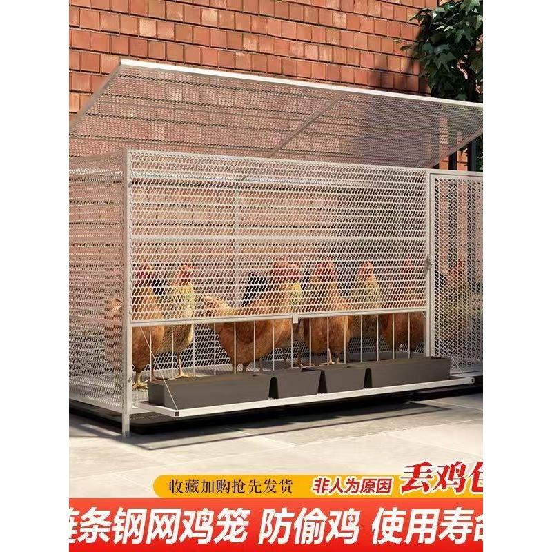 鸡笼子家用室外防雨大号方管农村密网防黄鼠狼自动清粪小鸡养殖笼