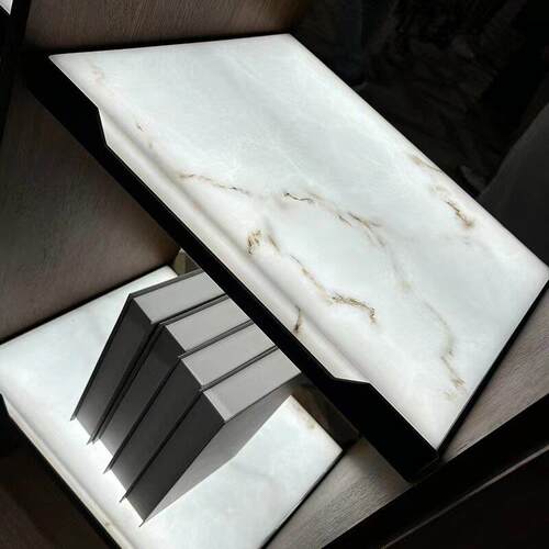 定制云母石发光层板置物架透光石层板双面透光展示架定制轻奢层板