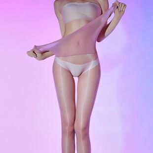 加长款超薄高腰绫丝袜女3D高光泽无缝裆连裤袜男士JJ套深裆极光袜