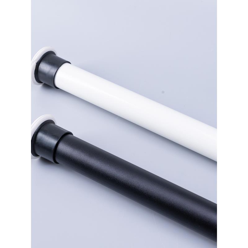 免打孔安装卧室窗帘杆飘窗不锈钢可伸缩杆32加厚直径烤漆双色选择