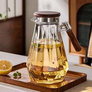 雅港冷水壶家用玻璃耐热果汁冷泡壶高硼硅冷水壶套装大容量储水壶