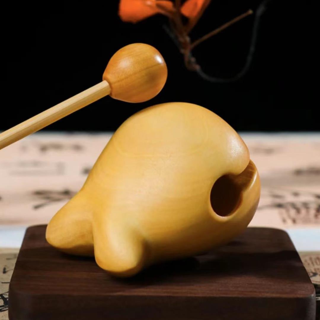 小叶黄杨鲸鱼木鱼莲花双鱼年年有余实木雕刻摆件锦鲤招好运敲功德