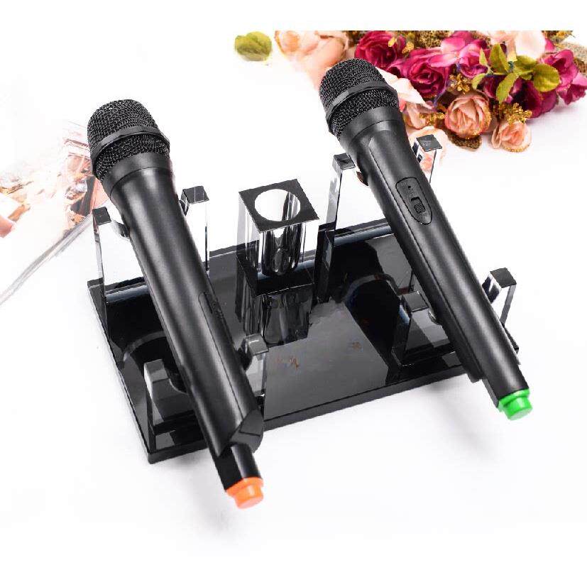 话筒架ktv专用无线放话筒的底座支架麦克风家用水晶桌面话筒座