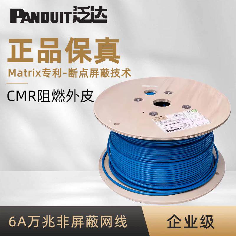 美国泛达Panduit超六类cat6A超六类非屏蔽网线万兆双绞线305米