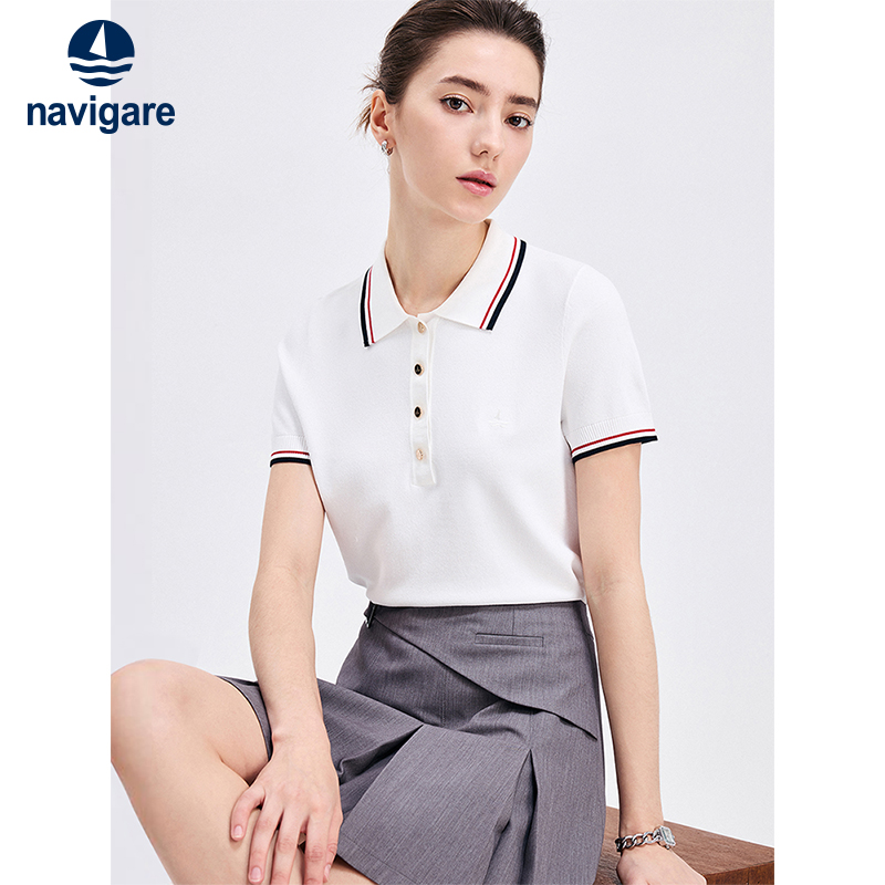 Navigare抗菌短袖针织polo衫