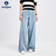 通勤无弹阔腿裤 女26春夏新品 拖地牛仔裤 Navigare意大利小帆船时尚