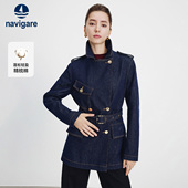 通勤休闲外套 新款 Navigare意大利小帆船牛仔中装 风衣女士2026春季