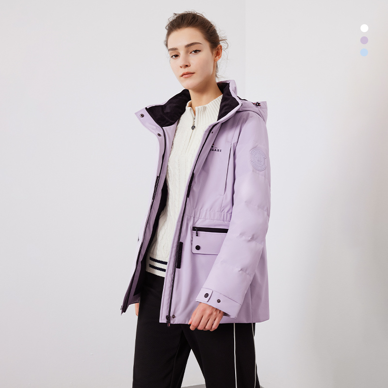 Navigare短款连帽通勤羽绒服