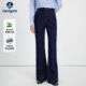 Navigare意大利小帆船磨毛牛仔裤 子 高腰显瘦喇叭裤 女士秋冬季 新款